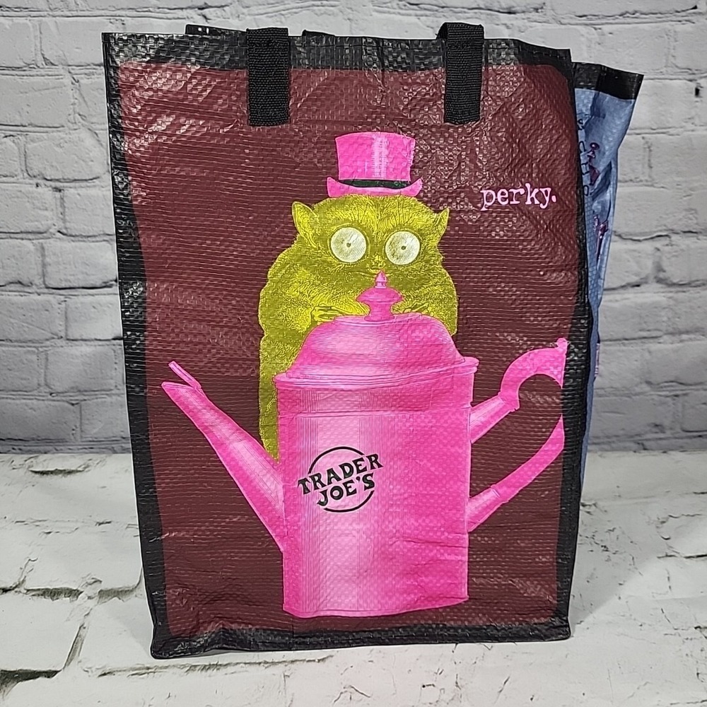 TRADER JOE'S Reusable Grocery Shopping Tote -PERKY/UNI-CORNY-16" X 11.5" X 6.5"